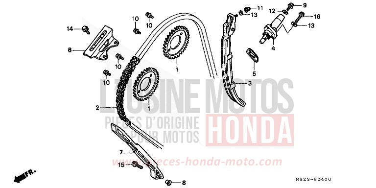 NOCKENWELLENKETTE/SPANNVORRICHTUNG von Hornet S FORCE SILVER METALLIC (NH411) von 2000